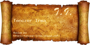 Tenczer Irma névjegykártya